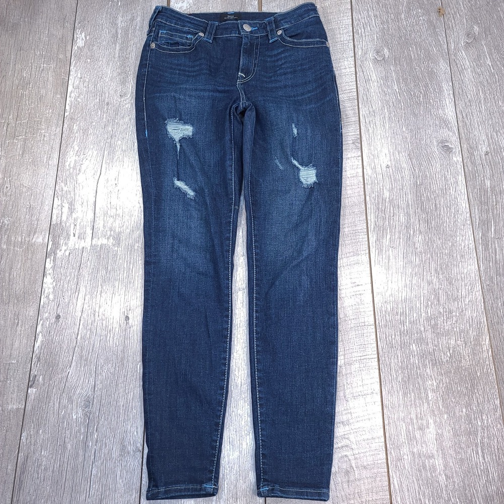 True Religion Womens Halle Super Skinny Jeans Size 28x30 Blue Denim Mid Rise